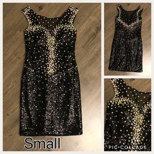 Black Sequin Cocktail Dress